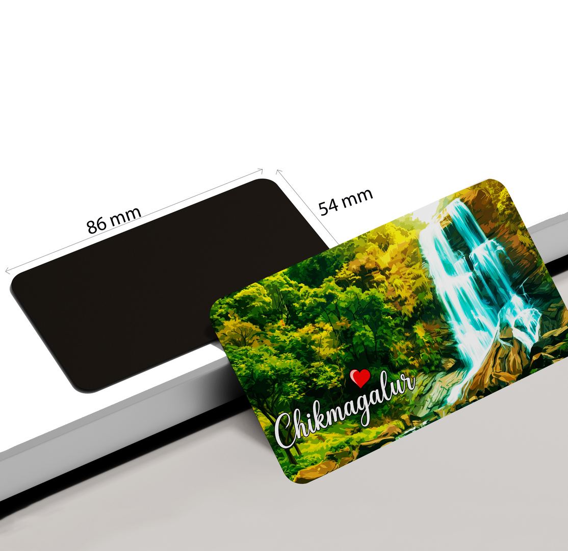 dhcrafts Rectangular Fridge Magnet Multicolor Karnataka Chikmangalur D8 Design Pack of 1 (8.6cm x 5.4cm)